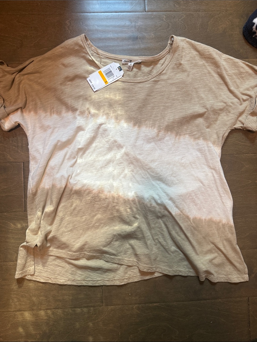 Seven7 Women's Light Tan Short Sleeve Crew Tee
